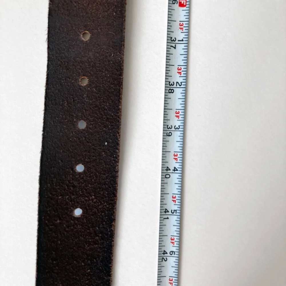 Linea Pelle Brown Multi-Strap Leather Belt with Brass Buckle